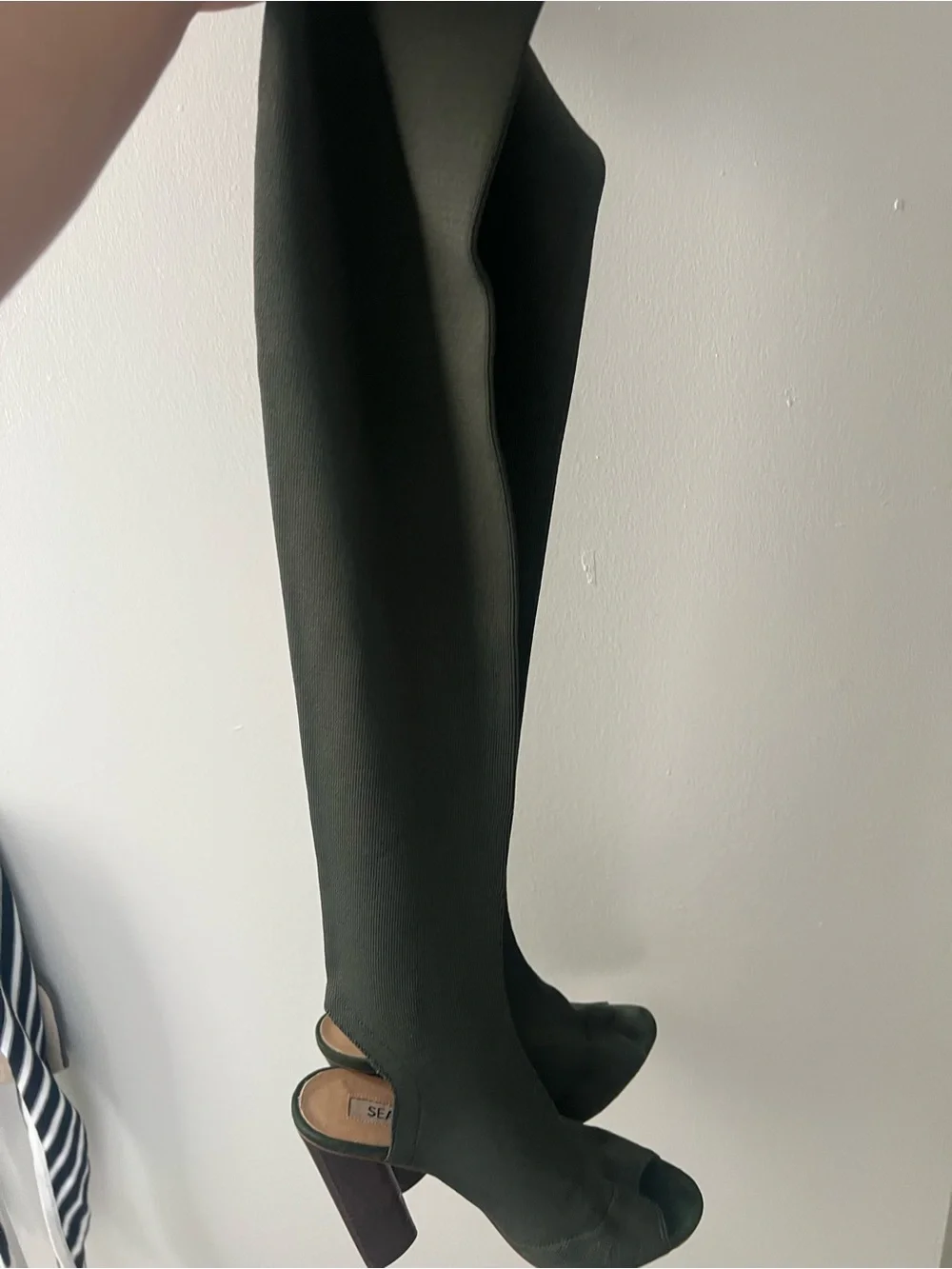 Yeezy season 2 over the knee boots kaki green size 36